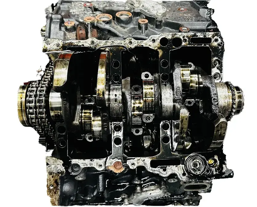 Zatarty wał korbowy w bloku silnika CRT